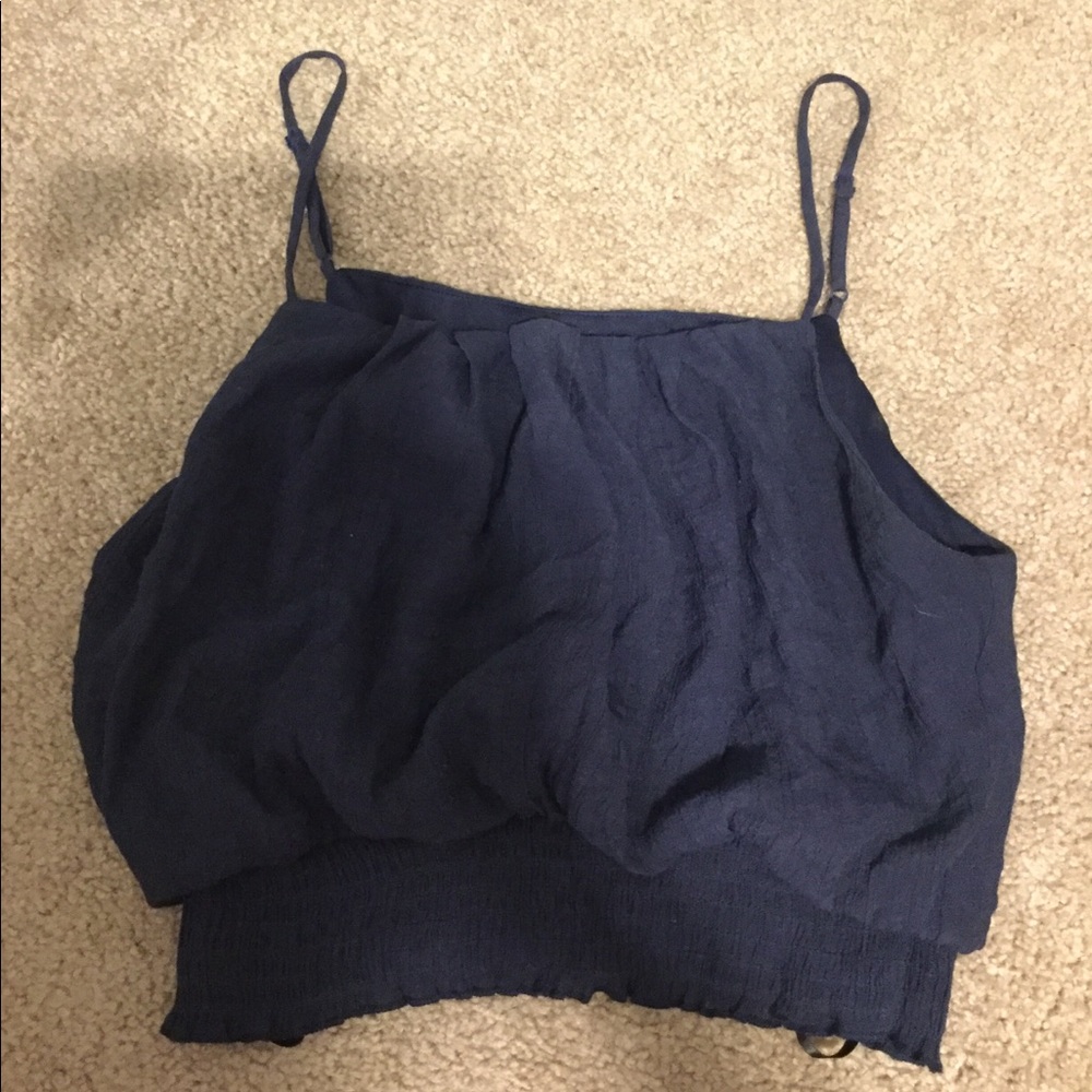 Navy Blue Crop Top